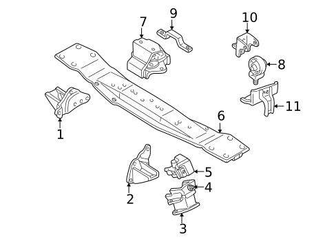 Engine & Trans Mounting for 1998 Mitsubishi Montero Sport #0