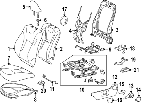 Driver Seat Components for 2023 Toyota Prius Prime #0