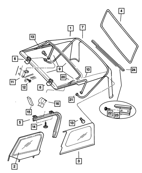 Roof - Hard & Soft Top for 2002 Jeep Wrangler #0