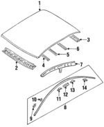 MB835971 - Body: Roof for Dodge: Colt, Stealth Image