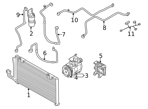 Condenser, Compressor & Lines for 2004 Kia Spectra #0