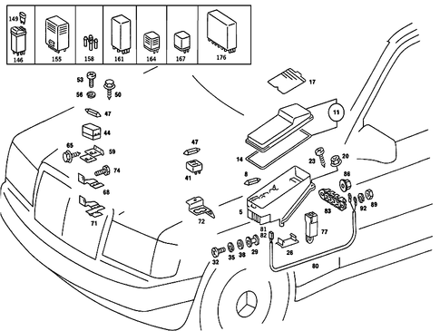 Fuse Box and Relay for 1989 Mercedes-Benz 190 E #1