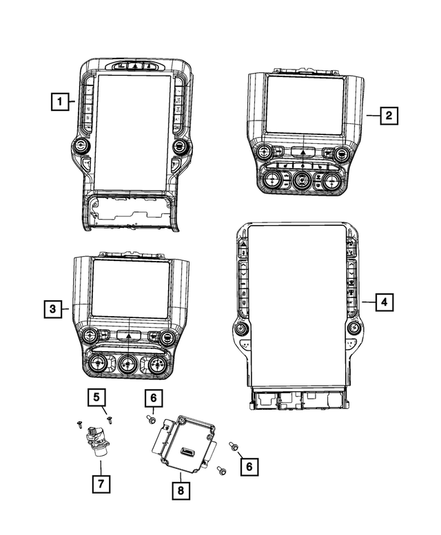 68541559AE - Air Conditioners and Heaters: Center Stack Controls for Mopar Image