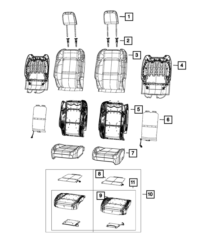 7BV37TX7AA - : Front Seat Cushion Cover, Left for Mopar Image