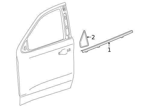 Exterior Trim - Front Door for 2023 Chevrolet Silverado 1500 #1