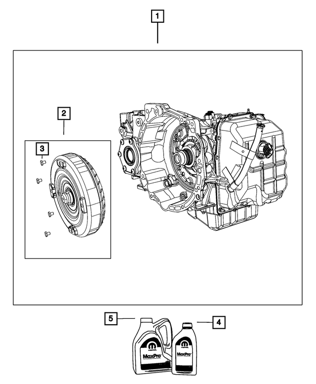 R8090720AI - 62TE; 6-Speed; Automatic Transaxle: With Torque Converter Transmission Kit, Remanufactured for Mopar Image image