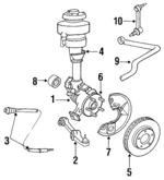 F3DZ3K185A - Suspension: Knuckle for Ford: Taurus | Lincoln: Continental | Mercury: Sable Image