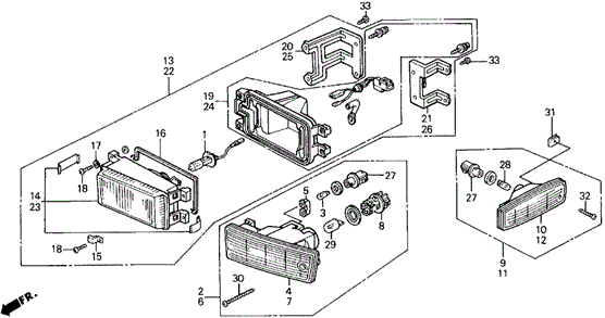 Front Combination Light ('90-'91) for 1990 Honda Prelude #0