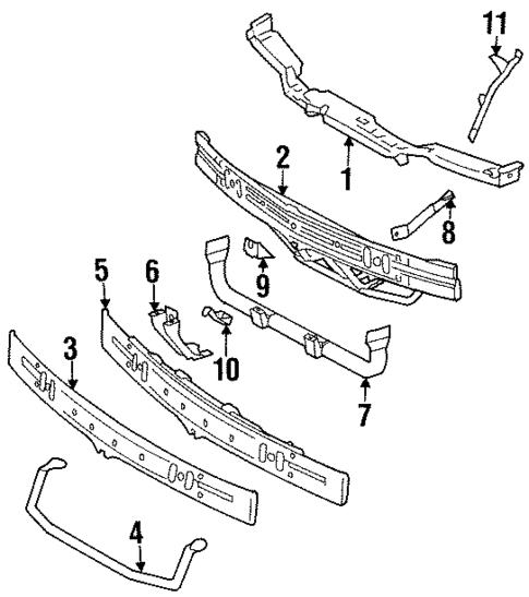 Radiator Support for 1994 Mercedes-Benz E500 #0
