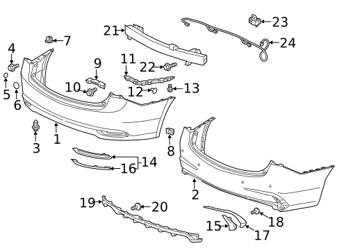 Bumper & Components - Rear for 2018 Acura TLX #0