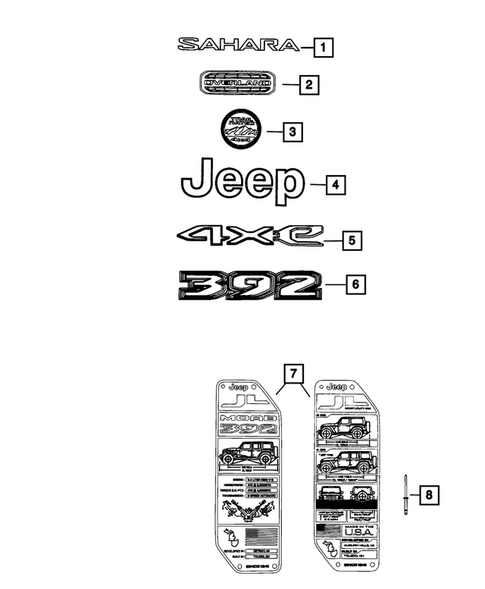 Nameplates for 2026 Jeep Wrangler #0