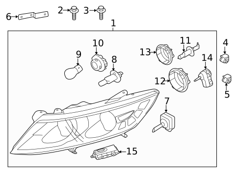 Headlamp Components for 2015 Kia Optima #3
