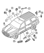 5GU28XDVAA - Electrical: Power Window/door Lock Switch Bezel for Dodge: Dakota, Durango Image