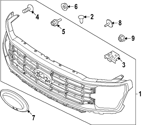 RL3Z8200SC - Body: Grille for Ford Image