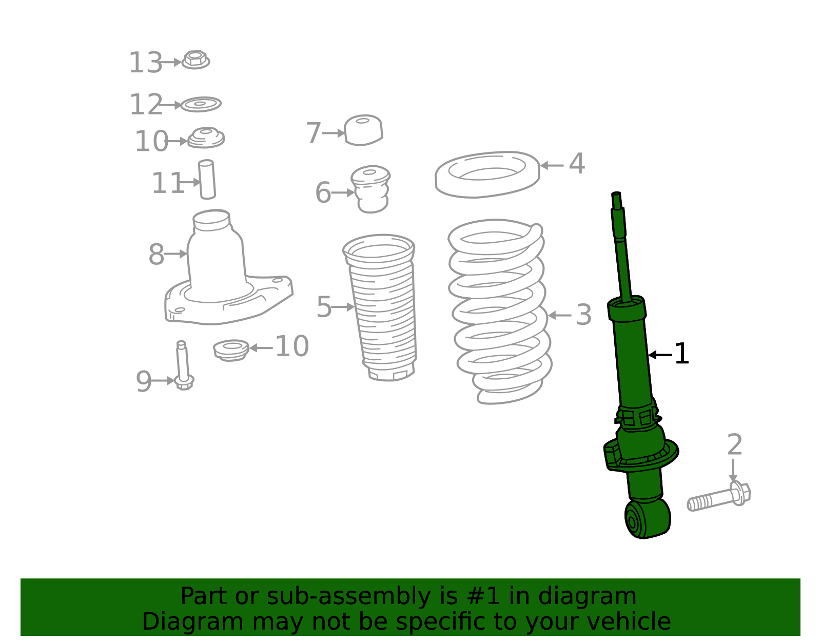 52611-T6Z-A11 - Suspension Shock Absorber | Genuine Honda Parts