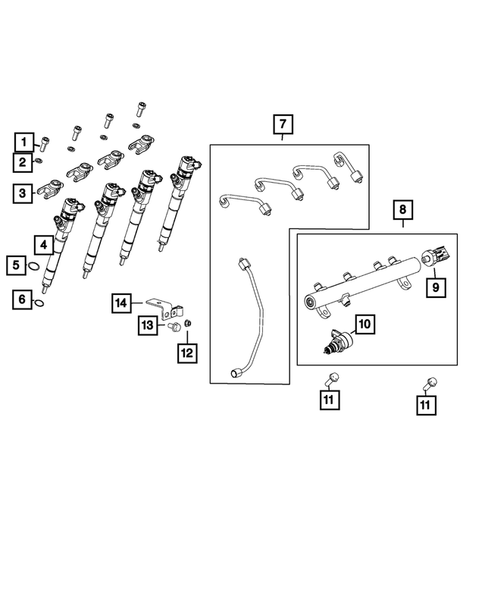 Fuel Rail and Injectors for 2014 Ram ProMaster 3500 #0