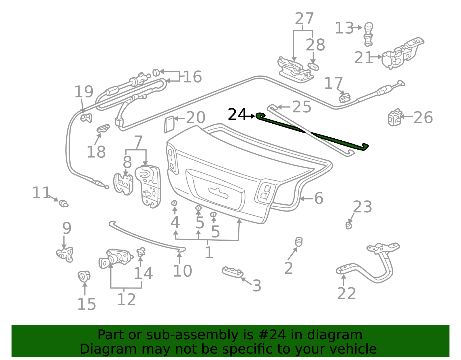 74871-S5D-A01ZZ - 2001-2005 Honda Civic - Spring R Trunk | Genuine