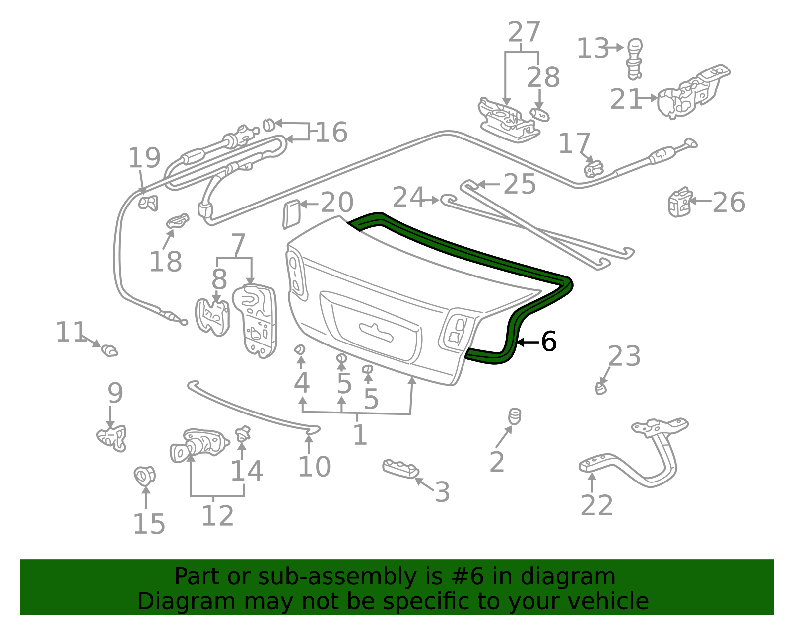 2001-2005 Honda Civic Deck Lid Seal 74865-S5D-A01 | OEM Parts Online