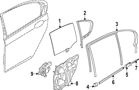 Glass - Rear Door for 2025 BMW 750e xDrive #0