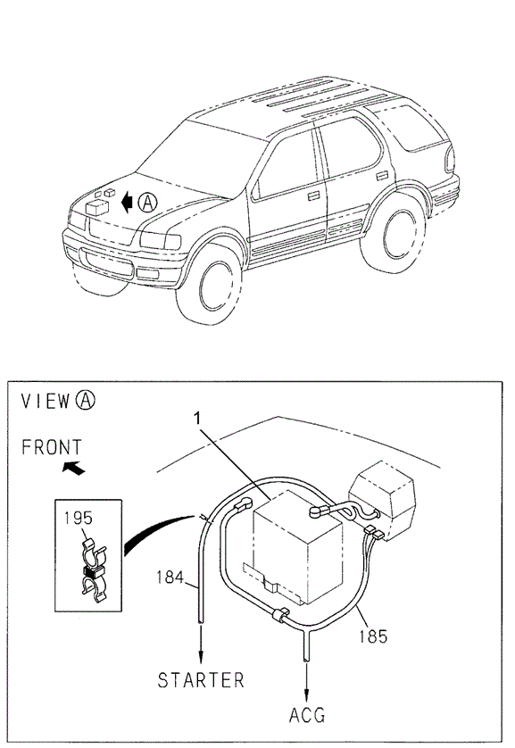 Battery - Battery Cable for 2000 Honda Passport #0