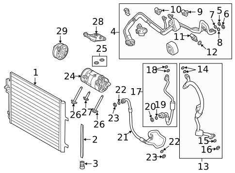 Condenser, Compressor & Lines for 2013 Land Rover LR2 #0