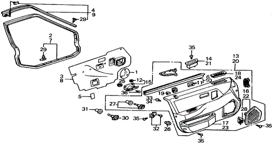 Front Door Lining for 1991 Honda Civic #0