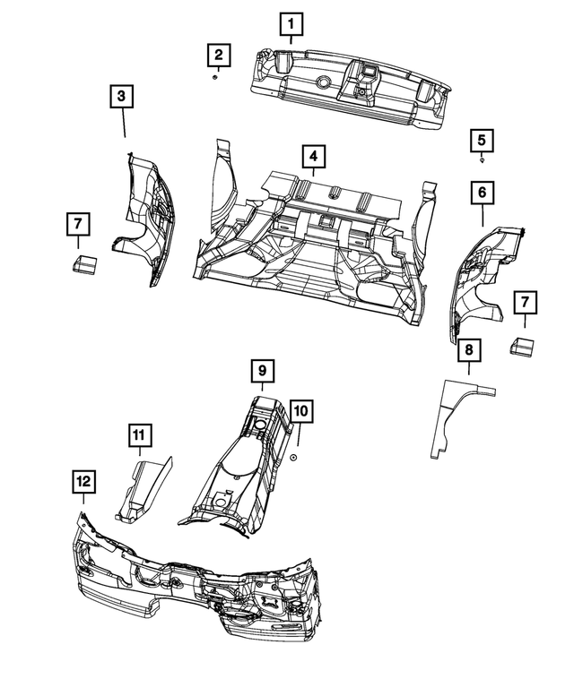 55315153AG - Interior Trim: Rear Shelf Silencer for Mopar Image