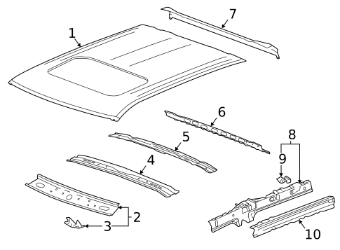 Roof & Components for 2021 GMC Sierra 1500 #1