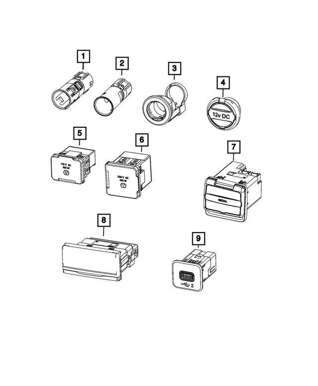 68718228AA - Electrical: Power Outlet Cap for Mopar Image