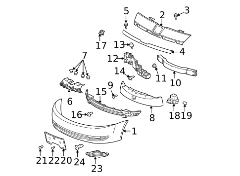 Bumper & Components - Front for 2004 Saturn Ion #0