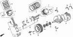 13040PY3A00 - Engine: PISTON SET (OVER SIZE) (0.50) for Acura Image