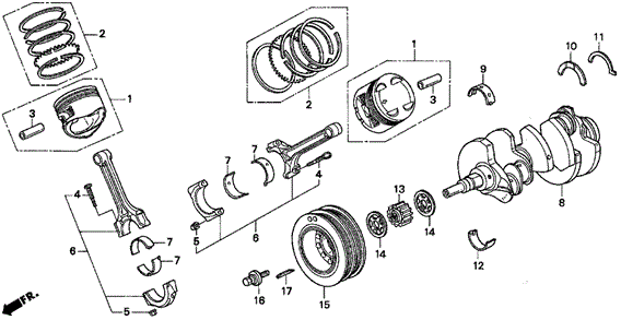 Piston - Crankshaft (V6) for 1998 Acura TL #0