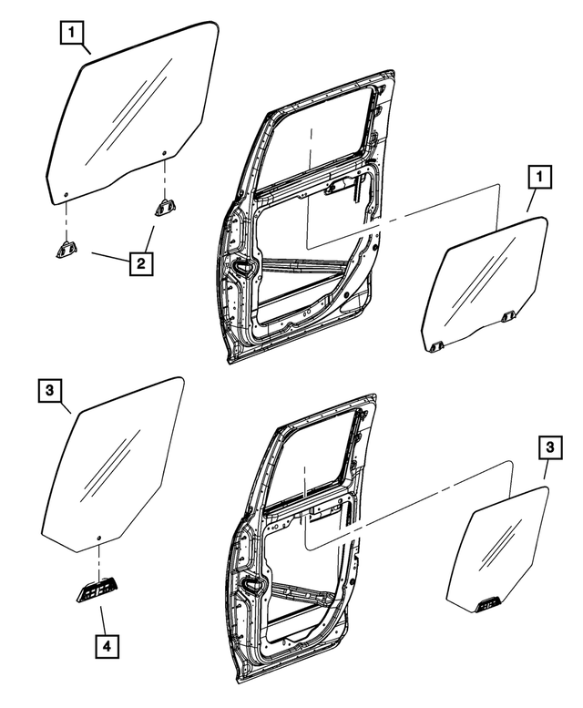 « 55112402AB – Glass : Porte Arrière Glace, Côté Droit pour Mopar Image »