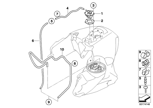 16137682950 - : Fuel Tank Breather Line for BMW-Motorrad Image