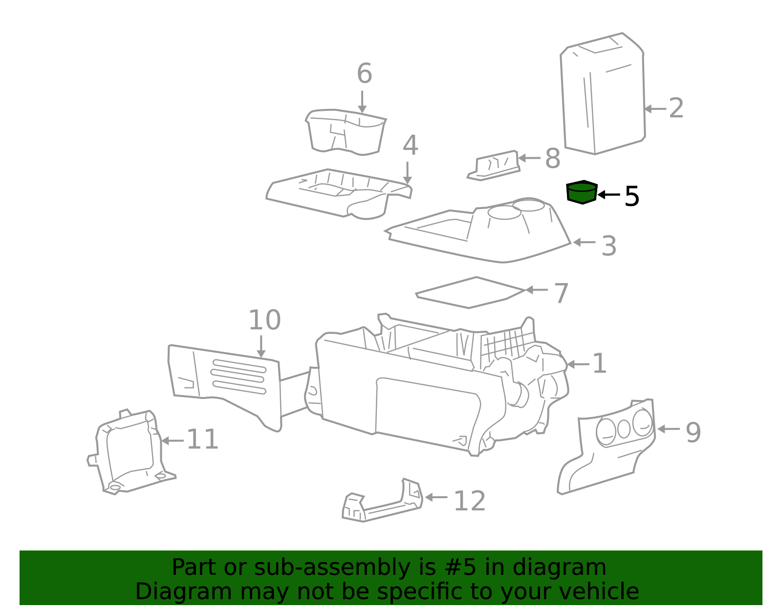Genuine Ford Cup Holder Insert Tray For 1997-2002 Escort – OEM F8C6-6313562-AAW