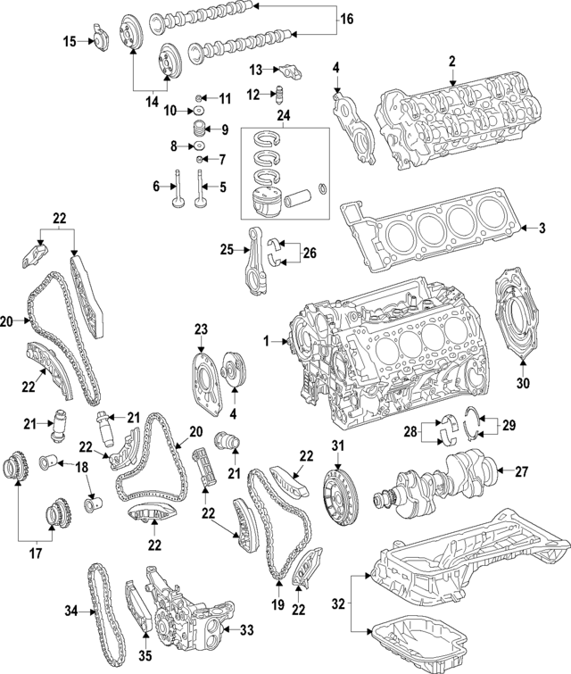 1770102805 - Engine: Cylinder Block for Mercedes-Benz Image