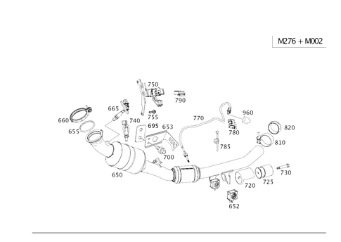 Exhaust System on 6-Cylinder Gasoline Vehicles for 2018 Mercedes-Benz GLS450 #0