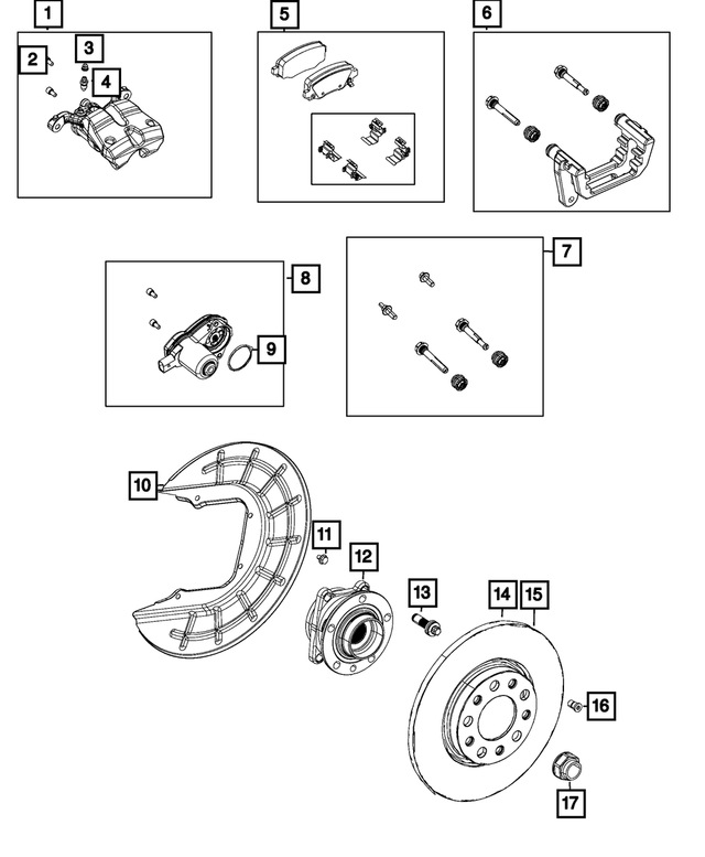 68321351AA - : Brake Hub And Bearing, Two Wheel Drive for Mopar Image