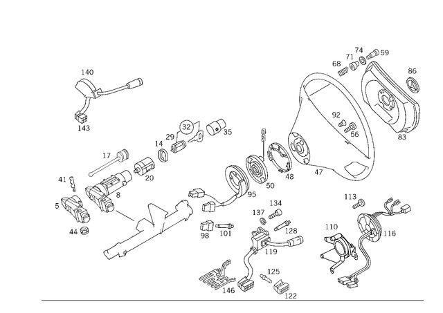 1404601004 - : Steering Wheel Lock for Mercedes-Benz: 300SL, 500SL, 600SL Image