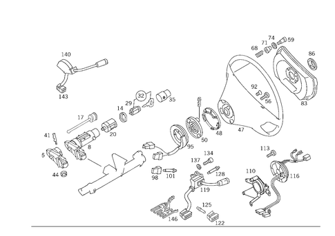 Steering Wheel and Steering Wheel Lock for 1993 Mercedes-Benz 600SL #0