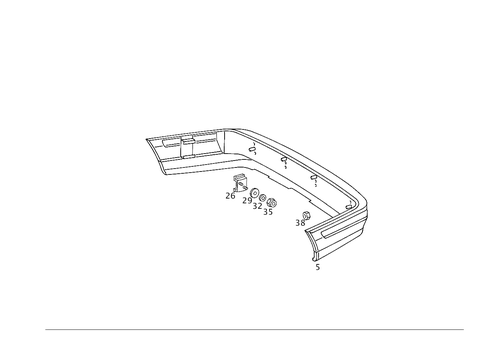 Rear Bumper for 1993 Mercedes-Benz 500SL #2