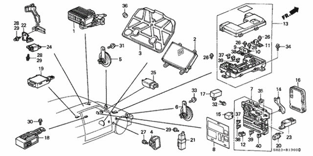 Fuse Box - Relay - Horn for 1991 Honda CRX #0