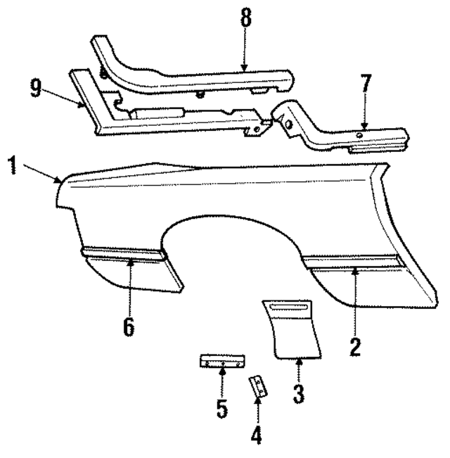E7ZZ7627841A - Body: Quarter Panel for Ford: Mustang Image