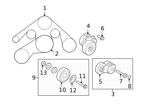 Belts & Pulleys for 2009 INFINITI FX50 #0