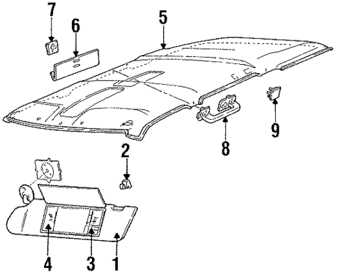 Interior Trim - Roof for 1993 Jeep Grand Cherokee #0