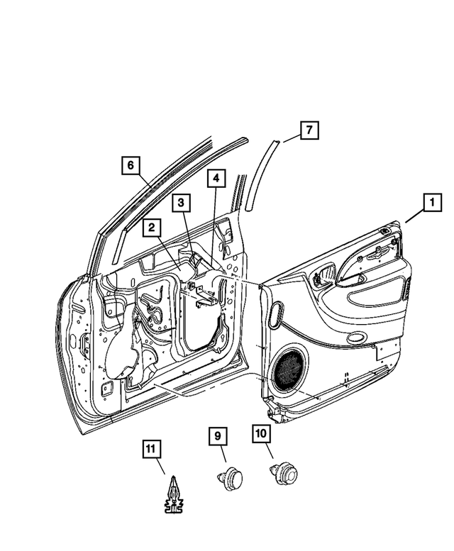 TM811L5AK - Interior Trim: Front Door Trim Panel, Left for Mopar Image