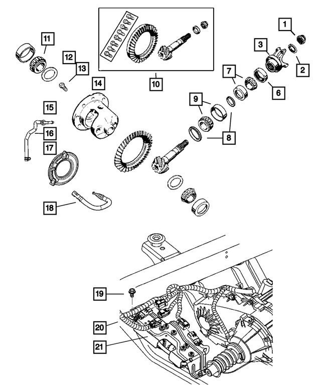 5127180AA - Front Suspension &amp; Drive: Ring And Pinion Gear Kit for Jeep: Wrangler Image