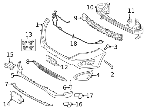 Bumper & Components - Front for 2016 Ford Edge #0