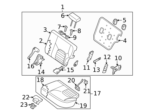Rear Seat Components for 2014 Nissan Xterra #0