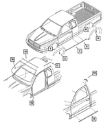 5FJ52PR4AB - Exterior Ornamentation: Wheel Opening Flare Molding, Right for Dodge: Dakota Image